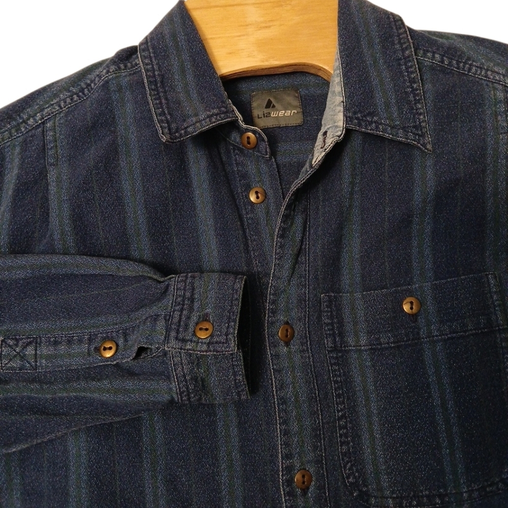 Liz Claiborne Lizwear Denim Chore Jacket‎ Women’s M Blue Jean Utility Workwear